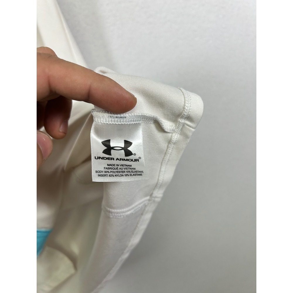 Tenniscore Under‎ Armour Womens Large White Turquoise HeatGear Racerback Dress - Picture 8 of 10